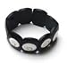 White Spiral Shell inlaid Black Resin Stretch Bracelet P23-D
