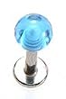 Surgical Steel Ball UV Light Blue Labret Sold as a Pair