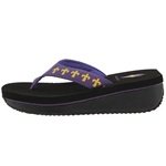 IMAGE OF Volatille Corkee Fluer Kids, Girls Flip Flops, Fleur de Lis, Purple & Gold Size 1