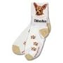 For Bare Feet Dog Breed Chihuahua Roll Down Sock (White), Medium