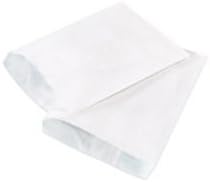 100 Pack White Flat Paper Merchandise Bags 6.25x9.25 Inch Size