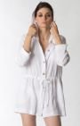 Jordan Taylor&reg; - Onion Skin Long Sleeve Button Up Hoody Cover Up by Jordan Taylor - Plus Size Swimwear Plus Size Swimsuits
