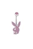 Rose and Clear Bunny Belly Ring