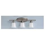 Murray Feiss Three-Light Garrett Collection Vanity Strip, Brushed Steel with Cream Snow Glass Shades # VS11303-BS