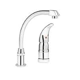 Elkay LKE4121RS Single Lever Cast Spout Faucet with 8 Reach, Tubular Swing Spout, Circular Base and ADA Compliant: Chrome: With Restricted Swing Spout