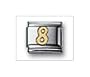Number 8 No Color Classic Gold, Italian Charm by Nomination Charms