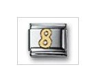 11ZubS3LgkL Number 8 No Color Classic Gold  Italian Charm by Nomination Charms