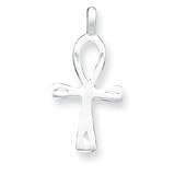 Sterling Silver Ankh Cross Pendant with 20 Inch Sterling Silver Chain