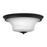 Hinkley 4631TB, Brantley Round Glass Flush Mount Ceiling Lighting, 3 Light, 180 Total Watts, Black