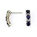 14K Gold Diamond and Three Stone Sapphire Earring