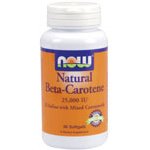 Now Foods Nat Beta Carotene 25000, Soft-gels, 90-Count