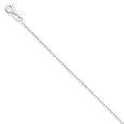 14K White Gold Carded Cable Rope Chain Necklace - 18 Inch - 0.7mm - Spring Ring