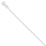 14K White Gold Carded Cable Rope Chain Necklace - 18 Inch - 0.7mm - Spring Ring - JewelryWeb