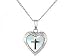 Child Jewelry - Silver Mother of Pearl Cross Heart Locket Necklace (15-in)