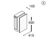 ノーリツ(NORITZ)　洗面化粧台　シャンピーヌ　オプションキャビネット　サイドキャビネット/間口:150mm　サイドベース　【LSAB-153N】【LSAB153N】　ブラウンウッド+6300円