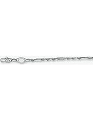 3mm White Gold Figarope Chain 26"
