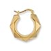 Jewelco London 9ct Yellow gold round shaped Faceted Creole earrings ( 1.7g )
