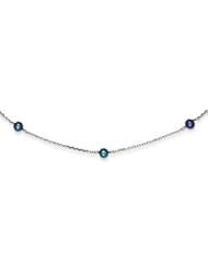 Genuine IceCarats Designer Jewelry Gift 14K White Gold Black Freshwater Cultured Pearl Necklace In 16.00 Inch