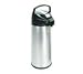 Airpot, 1.9 Liter Capacity, Glass Liner, Lever Top, Black Lid, Stainless Steel Body