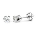 Best Price 0.07 Cts Round Diamond Stud Earrings in 18K White Gold