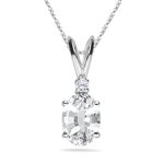0.02 Cts Diamond & 0.50 Cts White Sapphire Pendant 