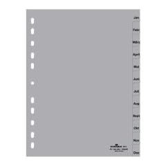 Durable 6514-10 Ordnerregister DIN A4, Jan-Dez, grau