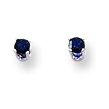 14k White Gold 3mm Sapphire Stud Earrings