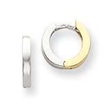 14k Two-Tone 2mm Hinged Hoop Earrings