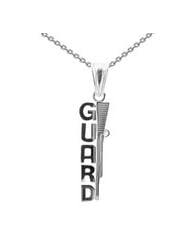 Color Guard Guard and Rifle Necklace in Sterling Silver