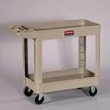 2-Shelf Service Cart,500Lb Cap,39-1/4x17-7/8x33-1/4,Beige, Sold as 1 each