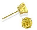 0.20Ct. Genuine 3mm Citrine 14 Karat Yellow Gold Round Earrings