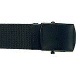 4294 MILITARY COLOR WEB BELTS W/BLACK BUCKLE (54 inch Length, Black)
