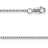 from Jewelco London Jewelco London 9ct Solid white gold Traditional English Micro Belcher pendant chain Necklace in 14 inch. Click Here for Dimensions and Weights. ( 2.5g )
