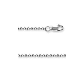 Jewelco London 9ct Solid white gold Traditional English Micro Belcher pendant chain Necklace in 14 inch. Click Here for Dimensions and Weights. ( 2.5g )
