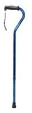 Drive Medical Adjustable Height Offset Handle Cane with Comfortable Gel Hand Grip, Blue Crackle