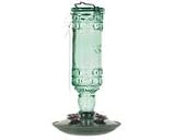 Opus 10 oz Elegant Antique Glass Bottle Hummingbird Feeder, Four Feeding Ports