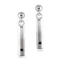 Black Diamond & Silver Obelisk Drop Earrings