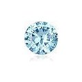 STERLING SILVER STUD EARRINGS With Aqua CZ - Round