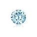 STERLING SILVER STUD EARRINGS With Aqua CZ - Round