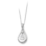 Sterling Silver April CZ Birthstone Necklace - 18 Inch