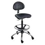 Sit-Star Stool with Foot-ring and Casters - Black