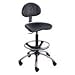 Sit-Star Stool with Foot-ring and Casters - Black