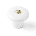 Laurey 1 3/16" Ceramic Knob with center hole - White