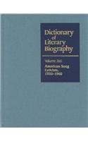 Dictionary of Literary Biography: American Song Lyricists 1920-1960