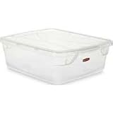 Rubbermaid Commercial 3Q24 CLE Polypropylene 15 Quart Roughtote Clear Non-Latching Storage Box - Rectangular - 13.3