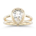 1.85 Cts White Sapphire Solitaire Ring in 14K Yellow Gold