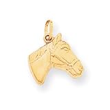 14k Horse Head Charm - JewelryWeb