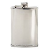 Chrome Bejeweled Flask with Rhinestones
