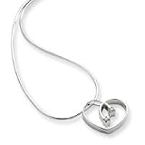 Silver .02ct Diamond Heart Necklace QW157-18 QG