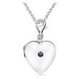 0.08 Cts Amethyst Multi-Purpose Heart Charm Locket Pendant in Silver